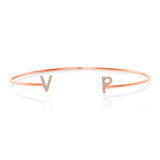 14K Gold Diamond Personalized Initial Bangle