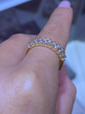 14K Gold Diamond Radiant Halfway Band