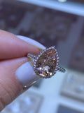The Bubble Pear Morganite Ring