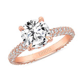 14K Gold Diamond Double Under Halo Ring with 1.91 Carat Round Forever One Moissanite Engagement Ring