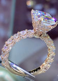 3.90 Carat Radiant Cut Forever One Moissanite Engagement