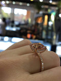 5 Carat Cushion Cut Morganite Engagement Ring