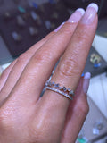 14k Gold Baguette Cluster Double Diamond Band