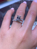 14K White Gold Ladies Diamond Custom Double Band