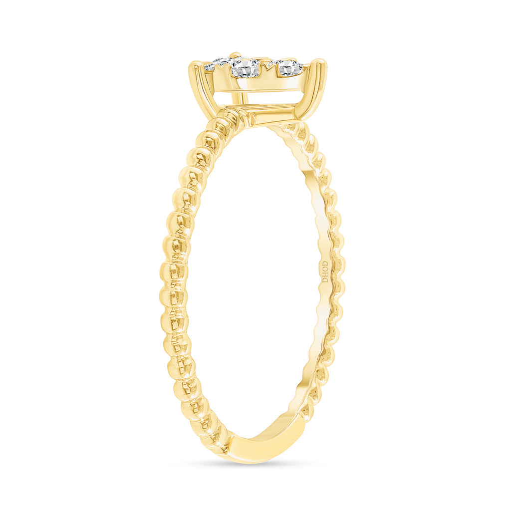 14K Gold Natural Diamond Pear Cluster Promise Ring