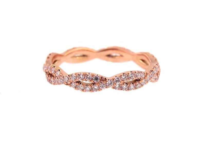 14K Gold Narrow Diamond Infinity Band