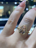 The Bubble Pear Morganite Ring