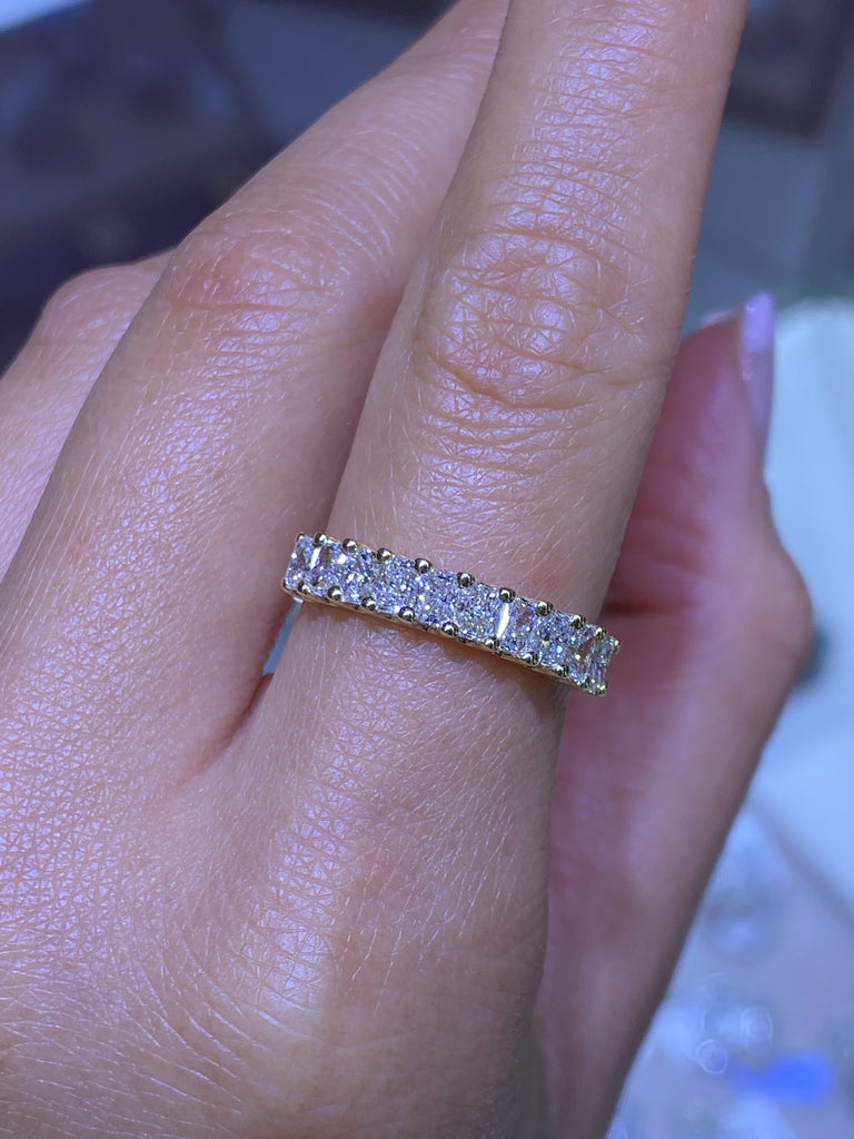 14K Gold Diamond Radiant Halfway Band