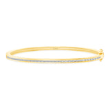 14K Gold Baguette Diamond Bangle