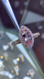 dazzling 2 carag morganite engagement ring with diamond halo band
