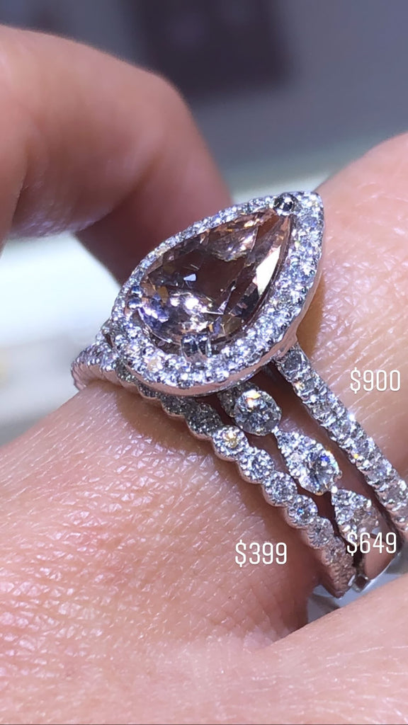 Pear Morganite Medium Engagement Ring