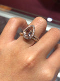 3 Carats Pear Morganite Ring