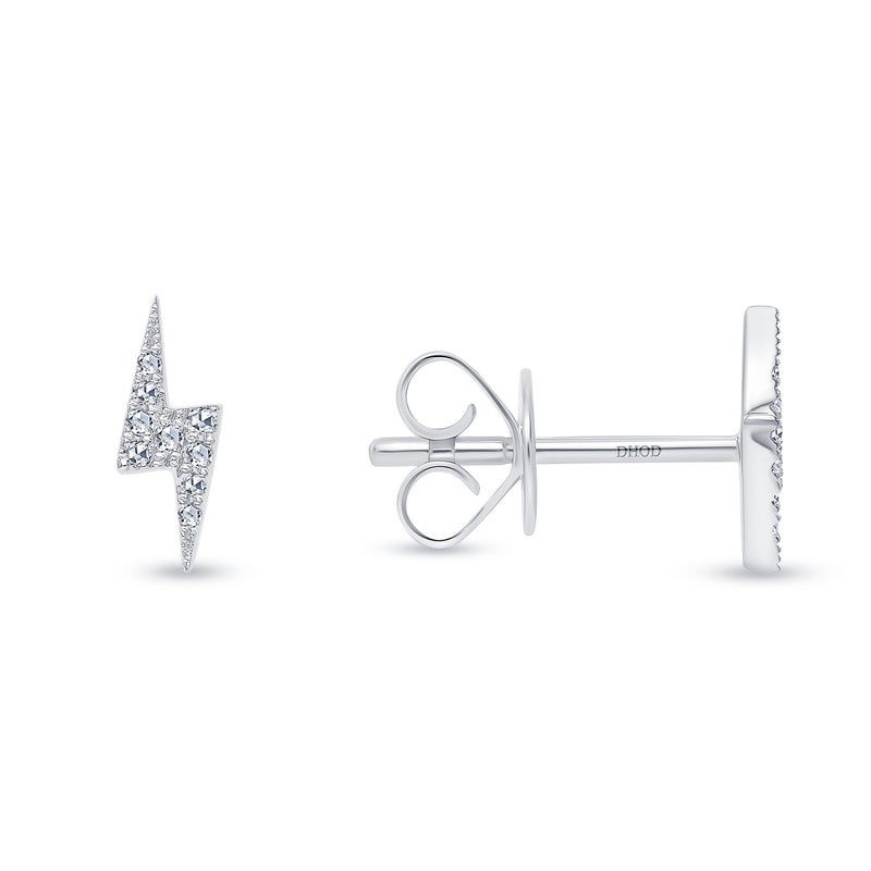 14K Gold Lightning Diamond Studs