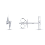 14K Gold Lightning Diamond Studs