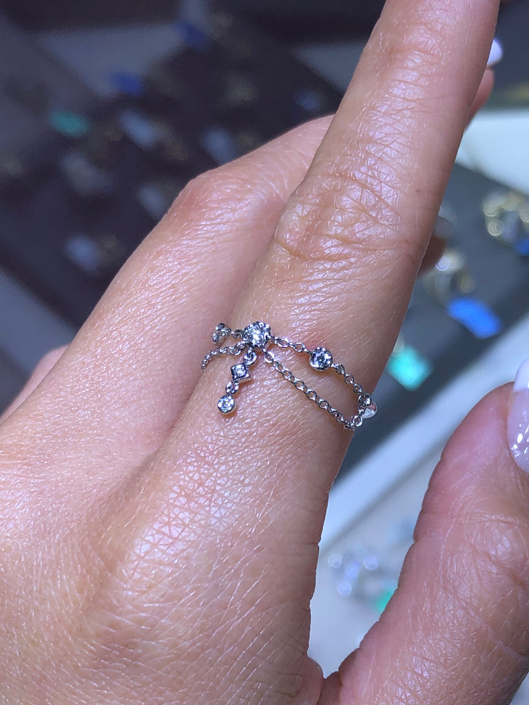 14K Gold Chandelier Diamond Ring