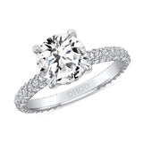 14K Gold Diamond Double Under Halo Ring with 1.91 Carat Round Forever One Moissanite Engagement Ring