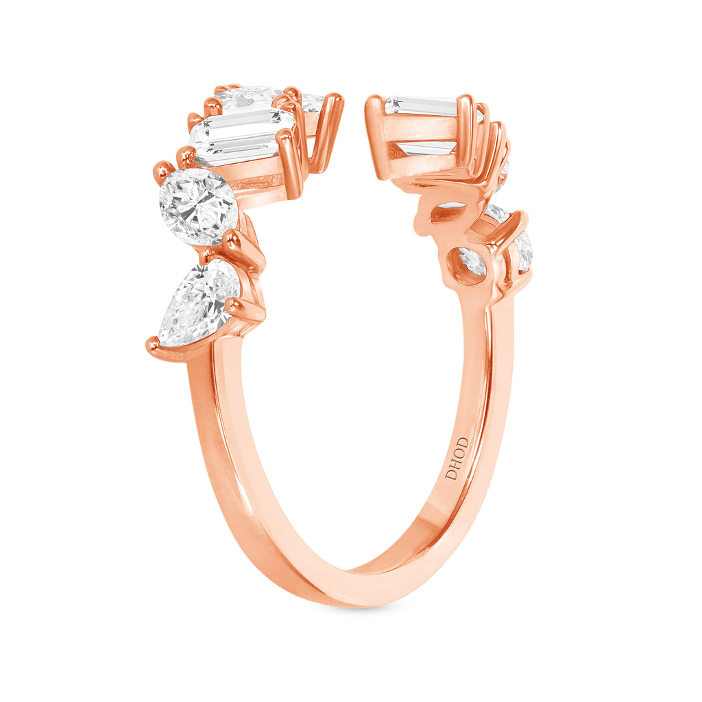 Multi Shape Open Diamond Ring