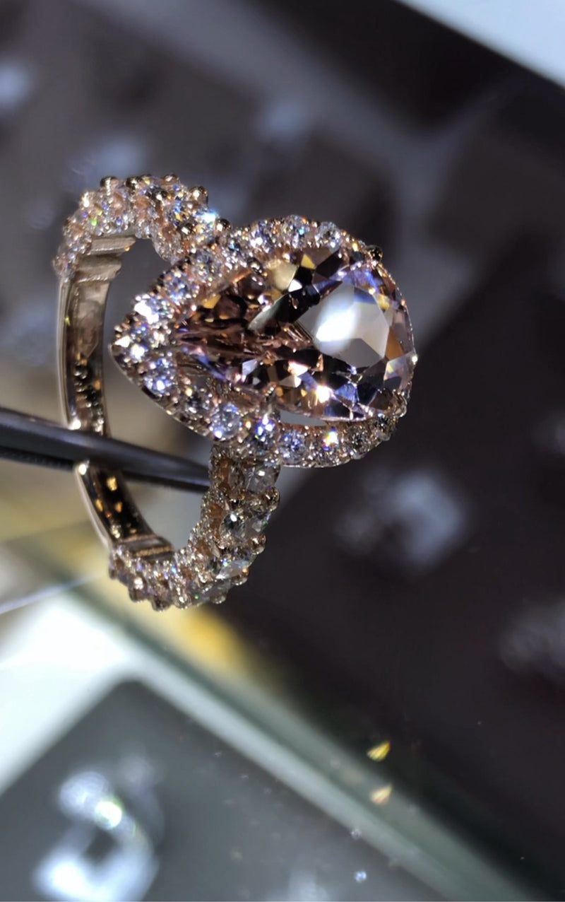 Pear Morganite Engagement Ring