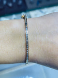 14K Gold Baguette Diamond Bangle