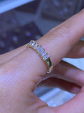 14K Gold Diamond Radiant Halfway Band