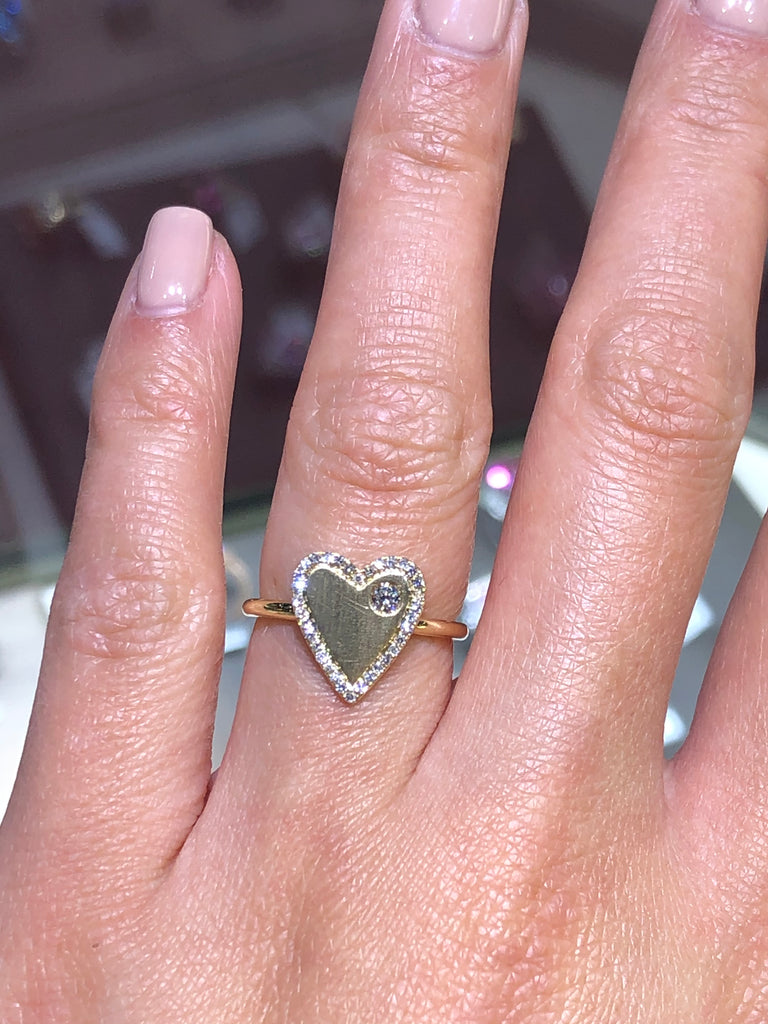 Diamond 14K Gold Heart Shape Ring