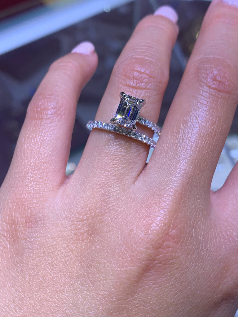 Diamond Custom Double Band Engagement Ring