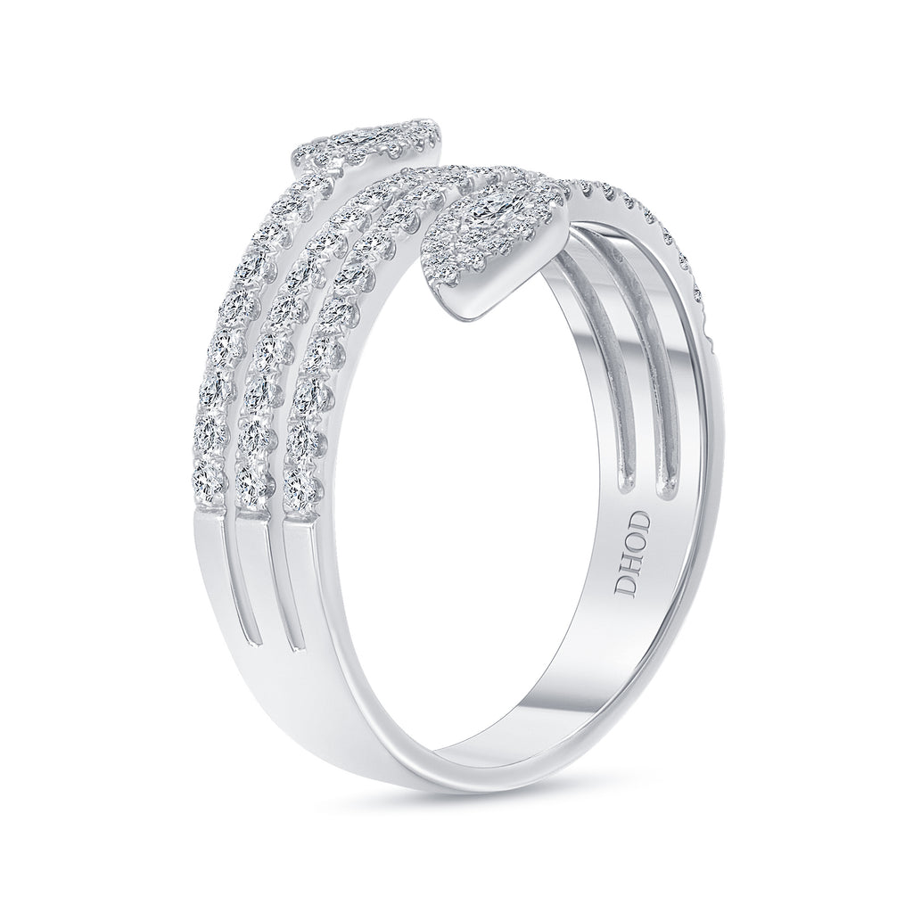 Diamond Leaf Ring Gold