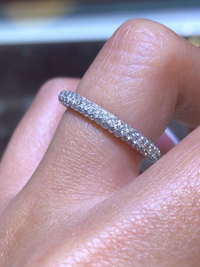 14K Gold 3D 3MM Diamond Band