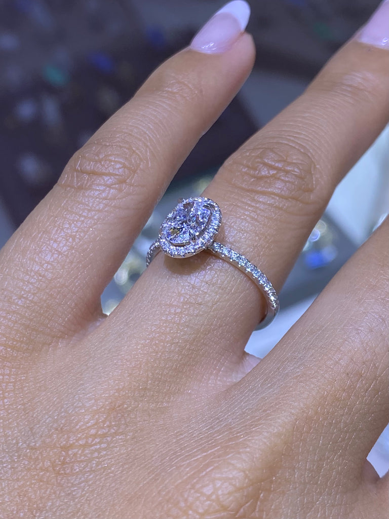 Lab-Grown Diamond Halo Engagement Ring