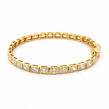14K Gold Lab Grown Radiant Bezel Tennis Bracelet