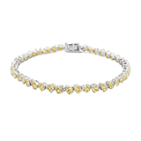 14K Gold Fancy Shape Natural Yellow Diamond Bracelet