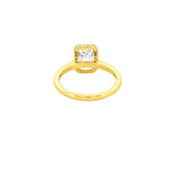 14K Gold 2.00 Carat Lab Grown Emerald Diamond Solitaire Cathedral Under Halo Engagement Ring