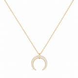 14K Gold Moon Diamond Pendant