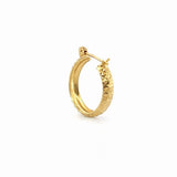 14K Gold Diamond Cut Hoop Earrings