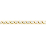 14K Gold Lab Grown 21.00 Carat Sideways Pear Diamond Tennis Necklace