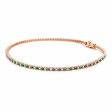 14K Gold Emerald and Diamond Tennis Bracelet
