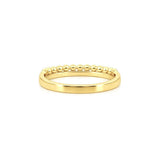 14K Gold Bead and Prong Set Diamond Two Row Band