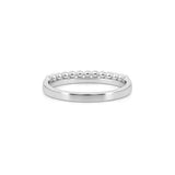 14K Gold Bead and Prong Set Diamond Two Row Band