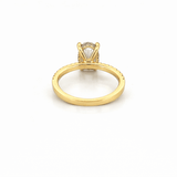 14K Gold 2.00 Carat Lab Grown Oval Diamond Under Halo Engagement Ring