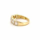14K Gold Pear and Marquise Diamond Halo Band
