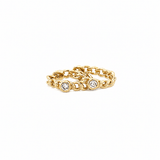 14K Gold Bezel Diamond Cuban Earrings