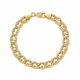 14K Gold 8.3MM Natural Diamond Mariner Bracelet