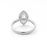 14K Gold 2.50 Carat Lab Grown Marquise Diamond Under Halo Bezel Engagement Ring