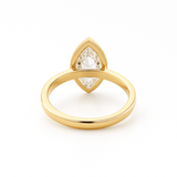 14K Gold 2.50 Carat Lab Grown Marquise Diamond Under Halo Bezel Engagement Ring