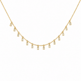 14K Gold Baguette Diamond Necklace