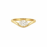 14K Gold 0.50 Carat Lab Grown Oval Diamond Curve Solitaire Engagement Friendship Mother Daughter Ring