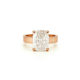 14K Gold 3.00 Carat Lab Grown Elongated Cushion Thick Solitaire Engagement Ring