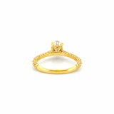 14K Gold 1.50 Carat Lab Grown Oval Diamond 3/4 3D Cathedral Engagement Ring