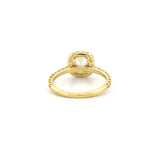 14K Gold 1.20 Carat Natural Cushion Diamond Halo Engagement Ring