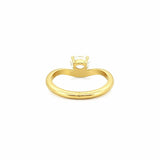 14K Gold 0.50 Carat Lab Grown Oval Diamond Curve Solitaire Engagement Friendship Mother Daughter Ring